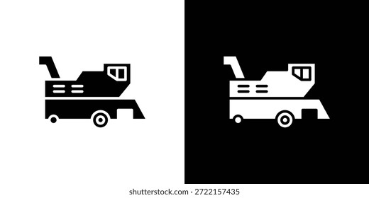 Combinar ícone de colheitadeira ilustração vetorial - ícones de vetor de estilo preto de alta qualidade