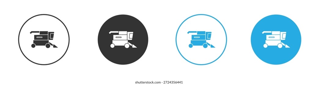 Combinar elementos de design de ícones de colheitadeira. ilustração vetorial em fundo branco.