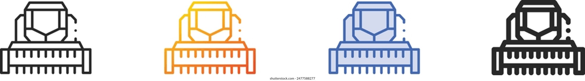 combine harvester icon.Thin Linear, Gradient, Blue Stroke and bold Style Design Isolated On White Background