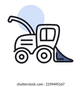Combine harvester isolated icon. Agriculture sign. Graph symbol for your web site design, logo, app, UI. Vector illustration, EPS10.