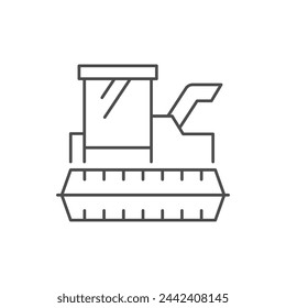 Combine harvester line outline icon