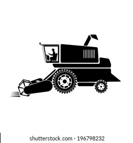 combine harvester on a white background