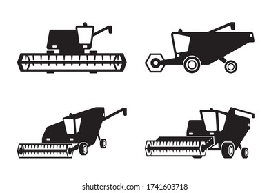 Combinar cosechador en perspectiva - ilustración vectorial