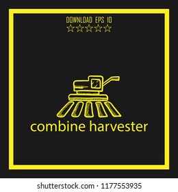 combine harvester  sketch vector icon