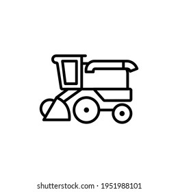 Combine Harvester, Tractor, Farming, Field. Vector sign in a simple style isolated on a white background. 64x64 pixel.