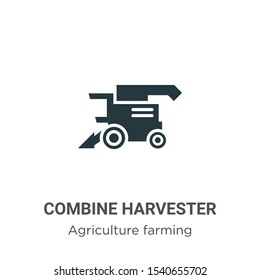 Combine harvester vector icon on white background. Flat vector combine harvester icon symbol sign from modern agriculture farming and gardening collection for mobile concept and web apps design.