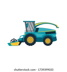 Combina cosechadora, ilustración vectorial. Aislado en el estilo plano de fondo blanco Icono.