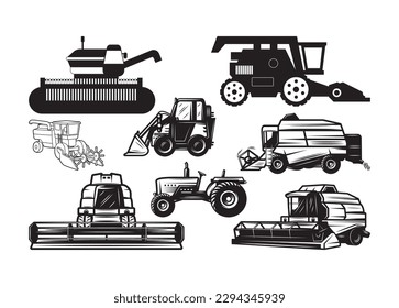 Combine Harvester vector For Print, Combine Harvester Clipart, Combine Harvester vector Illustration