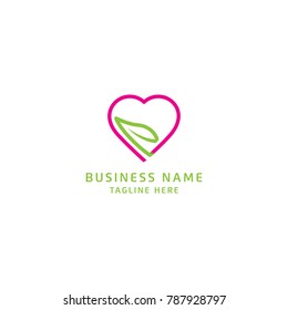 Combine Heart and Leaf Icon for Healthcare Logo Design