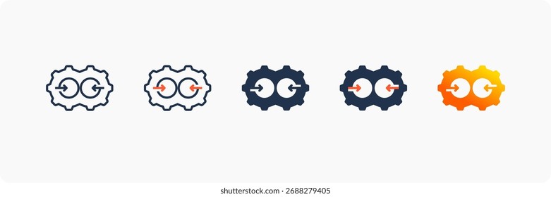 Combine icon set multiple style collection