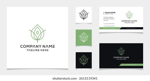 combine leaf and drop with line art style. premium cbd oil, marijuana, cannabis logo design and business card.