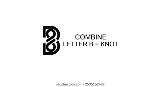 Combine letter B with knot logo design premium vector