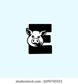 Kombinieren Sie Buchstaben mit Eber mit modernem Stil das Logo sehen einzigartig und unvergesslich aus