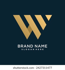 Combine letter W logo design element vector icon with creative and modern concept