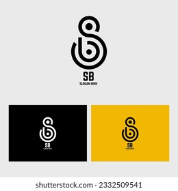 Combine the letters "S" and "B" in a creative and intertwined manner to form a monogram logo. Experiment with different fonts, styles, and arrangements to create a visually appealing design