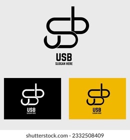 Combine the letters "U," "S," and "B" in a creative and intertwined manner to form a monogram logo. Experiment with different fonts, styles, and arrangements to create a visually appealing design