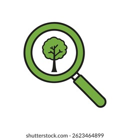 Combine A Magnifying Glass With A Tree Inside