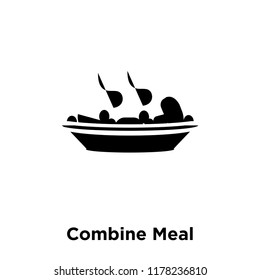 Combine Meal icon vector isolated on white background, logo concept of Combine Meal sign on transparent background, filled black symbol