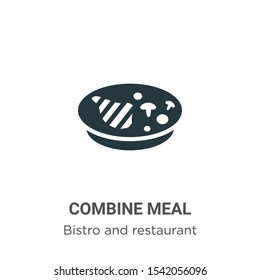 Combine meal vector icon on white background. Flat vector combine meal icon symbol sign from modern bistro and restaurant collection for mobile concept and web apps design.
