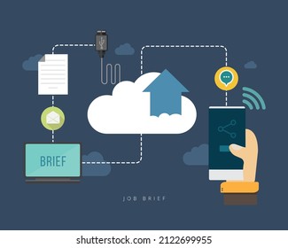 Combine mobile job brief vector