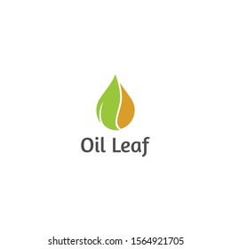 combine oil and leaf simple logo
