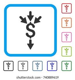 Combine Payments icon. Flat grey iconic symbol in a light blue rounded square. Black, gray, green, blue, red, orange color variants of Combine Payments vector. Designed for web and app interfaces.
