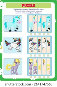 Combine picture pieces for kids