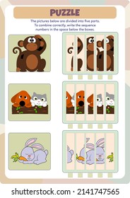 Combine picture pieces for kids