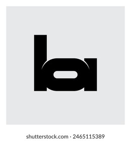 Combine of small letters B and A - logotype or emblem. BA Logo.