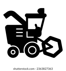Combine solid icon, farm garden concept, agricultural vehicle sign on white background, Combine harvester icon in glyph style for mobile concept and web design. Vector graphics