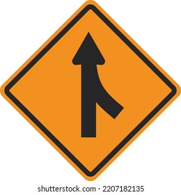 combine traffic signs from the right on the highway.