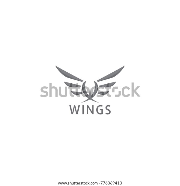 Combine W Letter Wings Logo Stock Vector (Royalty Free) 776069413