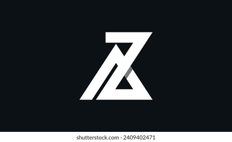 combined alphabet letter AZ, ZA logo design