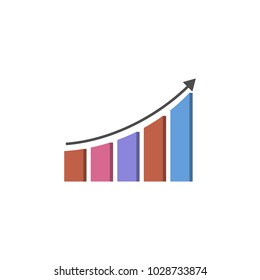 Combined chart icon. Element of colored charts and diagrams for mobile concept and web apps. Icon for website design and development, app development. Premium icon on white background