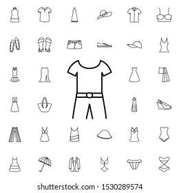 Combined clothes icon. Universal set of summer clothes for website design and development, app development