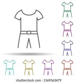 Combined clothes in multi color style icon. Simple thin line, outline vector of summer clothes icons for ui and ux, website or mobile application