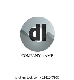Combined d l letters and gray shapes. The logo can be used for the creative industry, network, business and company. Vector illustration.