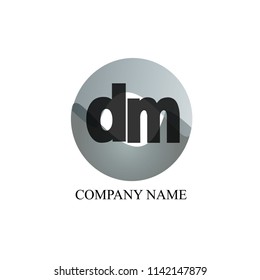 Combined d m letters and gray shapes. The logo can be used for the creative industry, network, business and company. Vector illustration.