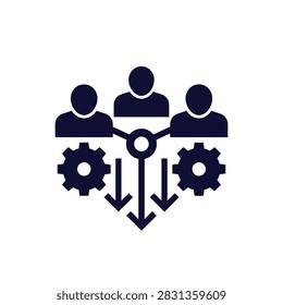 combined effort icon, team cooperation vector