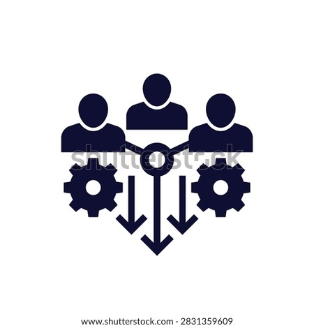 combined effort icon, team cooperation vector