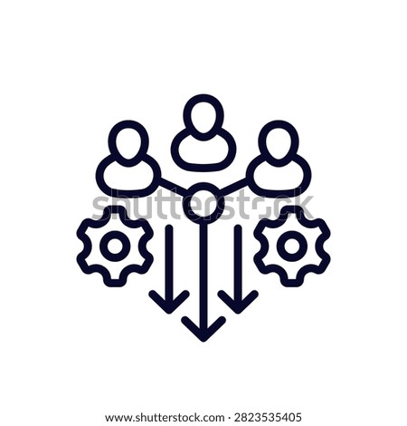 combined effort line icon, team cooperation vector