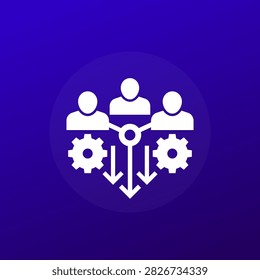 combined effort, team cooperation vector icon