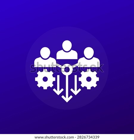 combined effort, team cooperation vector icon