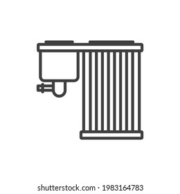 Combined filter icon. A simple line drawing of an oil and air filter in one bundle. Isolated vector on pure white background.