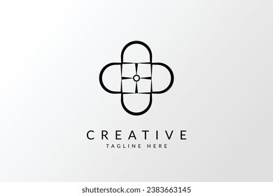 Combined four D abstract icon logo