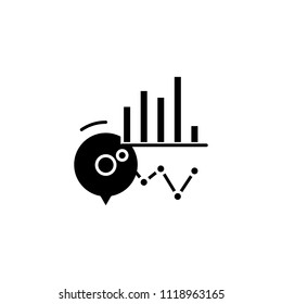 Combined graph black icon concept. Combined graph flat  vector symbol, sign, illustration.