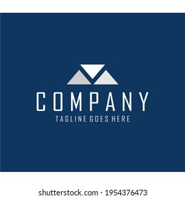 a combined gray and white pyramid logo