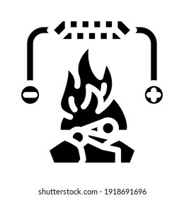 combined heat or peltier generator glyph icon vector. combined heat or peltier generator sign. isolated contour symbol black illustration