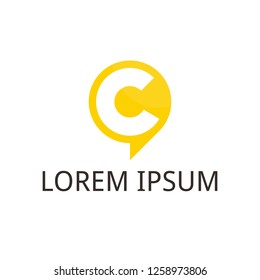Combined icon chat with the letter C becomes a simple and clean logo