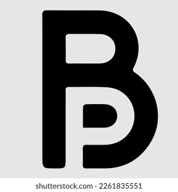 the combined identity of the letters B and P into a single unit in a unique logo icon frame